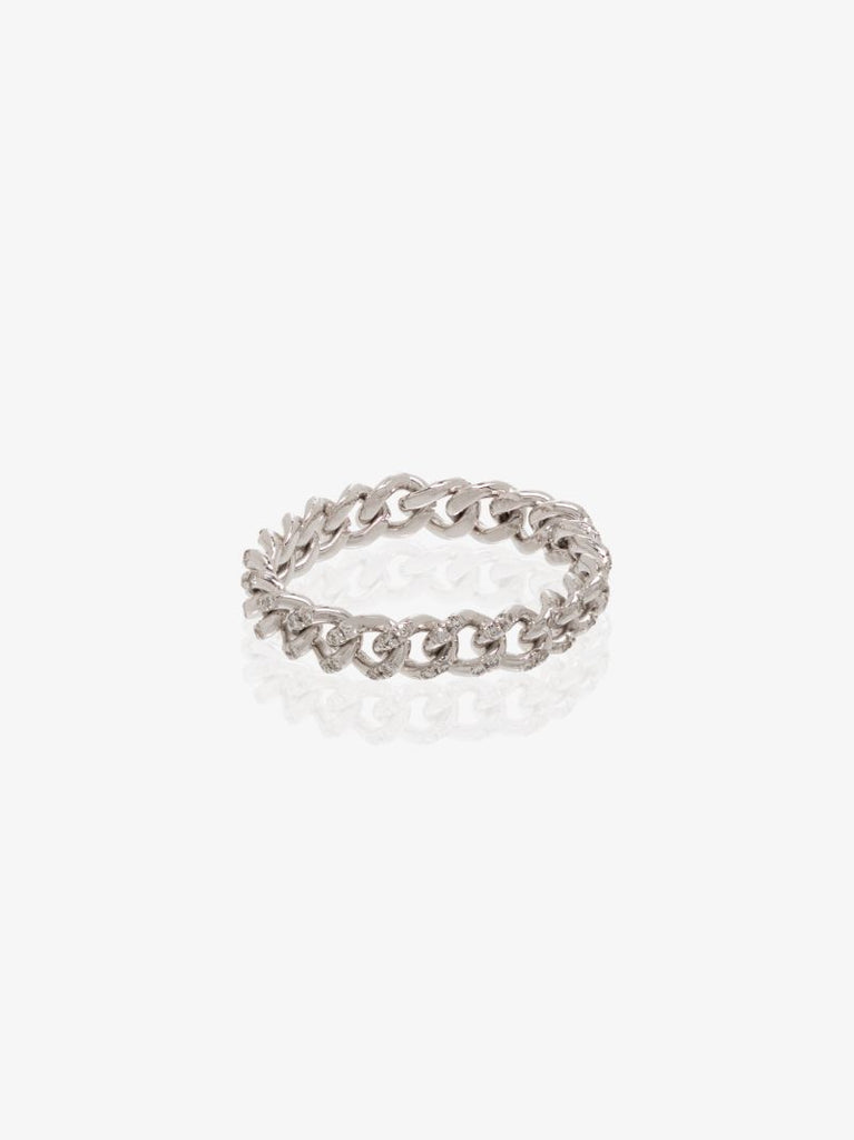 18k White Gold Baby Link Diamond Ring