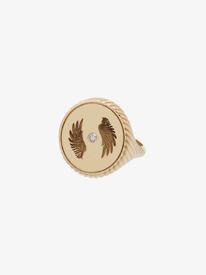 14k Yellow Gold Alchemy Bravery Diamond Signet Ring