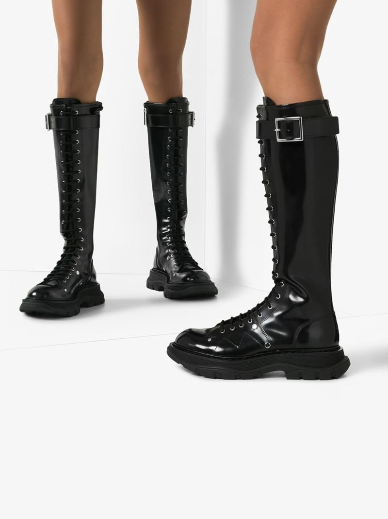 Black Tread Knee-high Boots