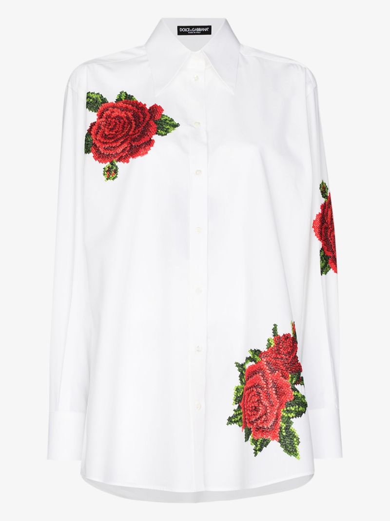 Rose Embroidery Shirt