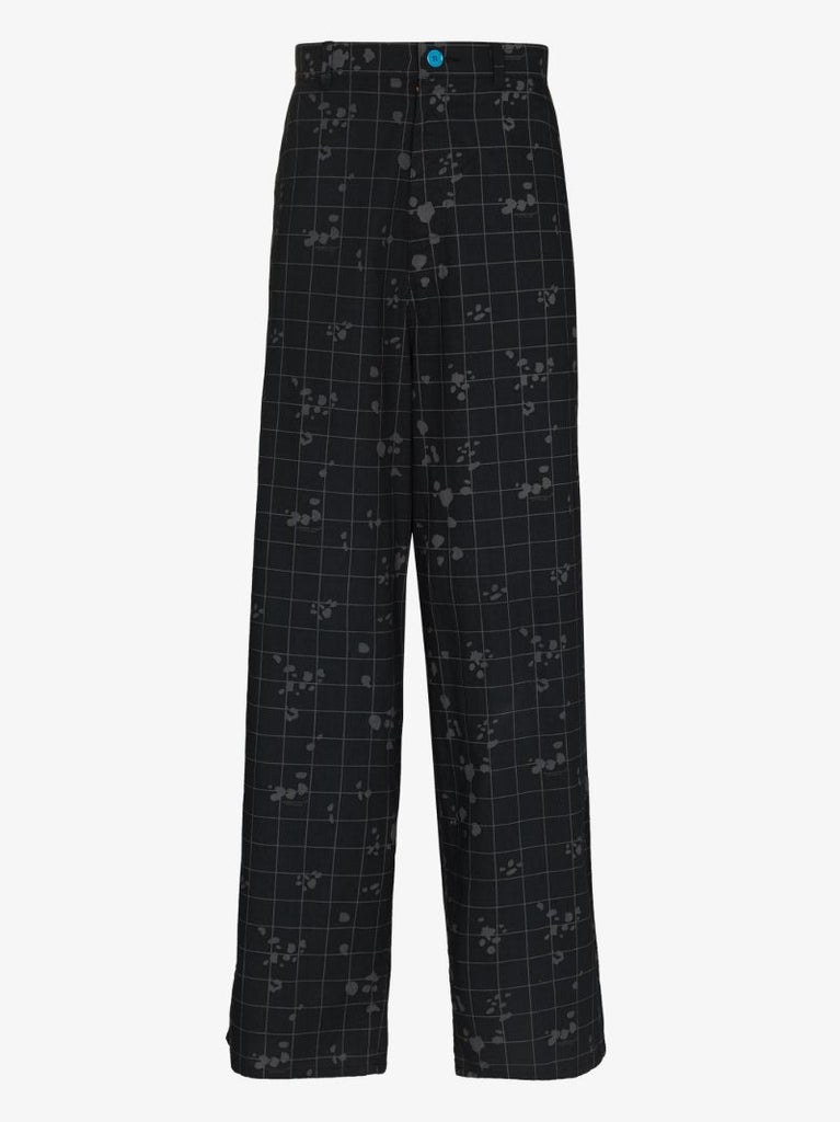 Check Printed Loose Leg Trousers