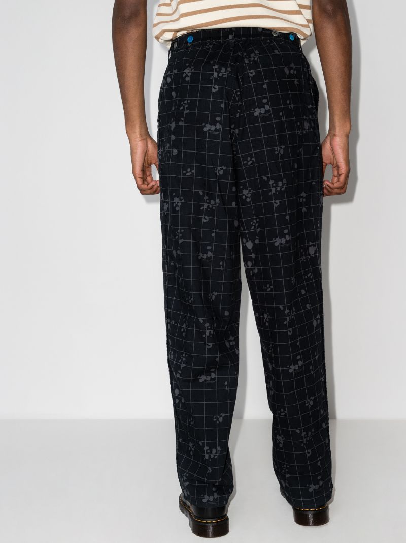 Check Printed Loose Leg Trousers
