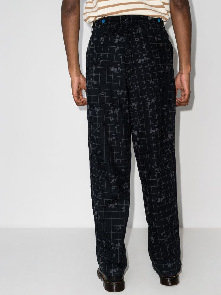 Check Printed Loose Leg Trousers