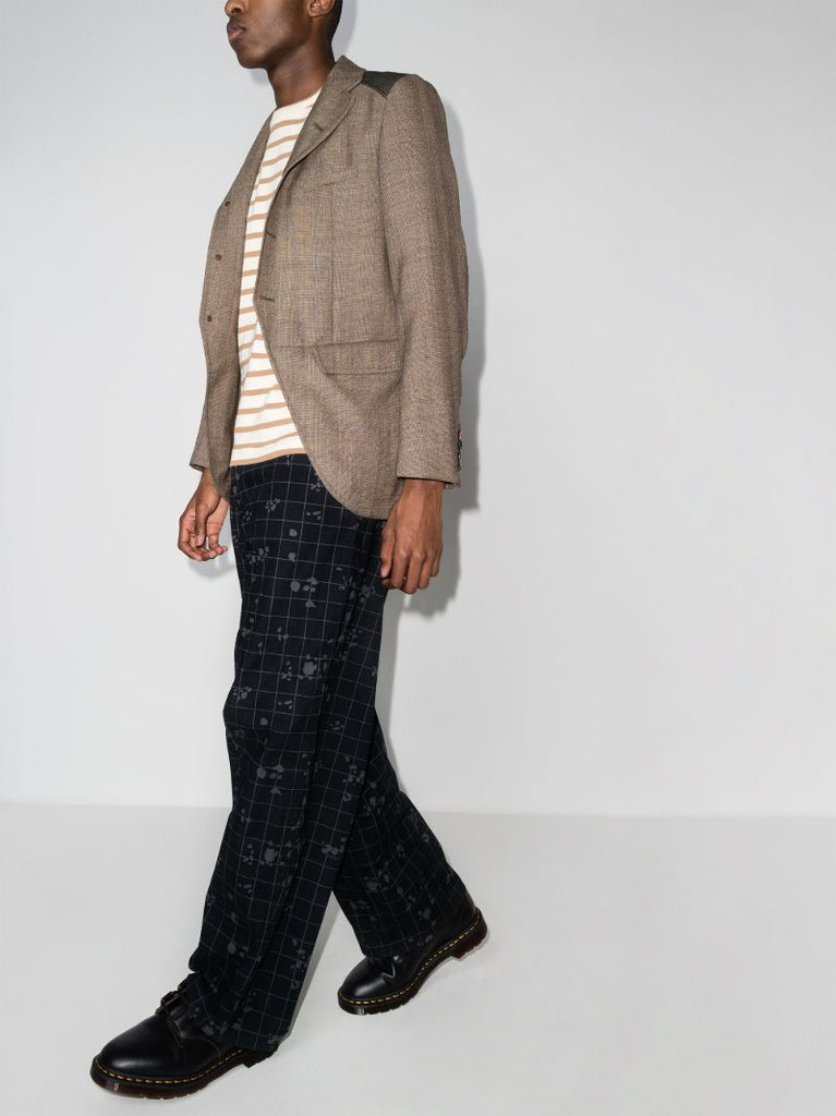 Check Printed Loose Leg Trousers