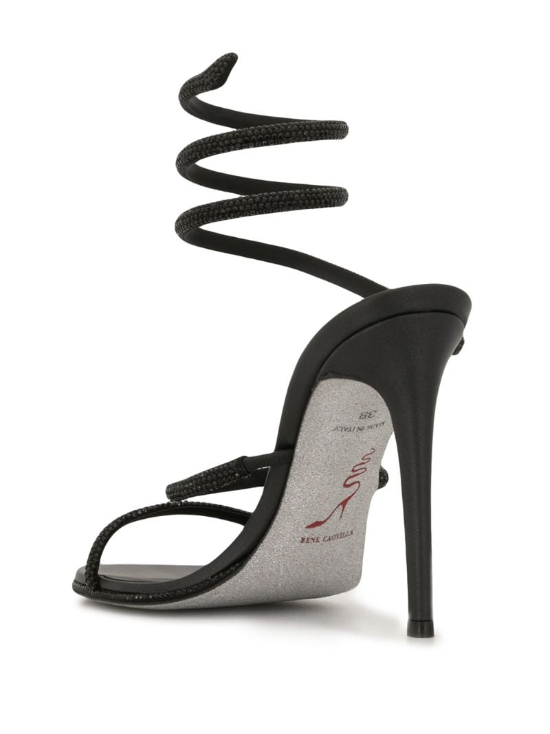 Black Cleo Crystal Embellished Sandals