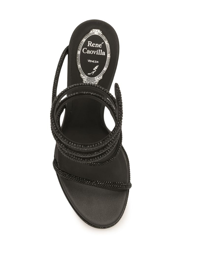 Black Cleo Crystal Embellished Sandals