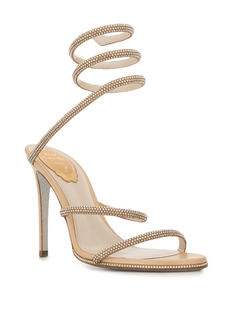 Neutral Cleo 115 Crystal Embellished Sandals