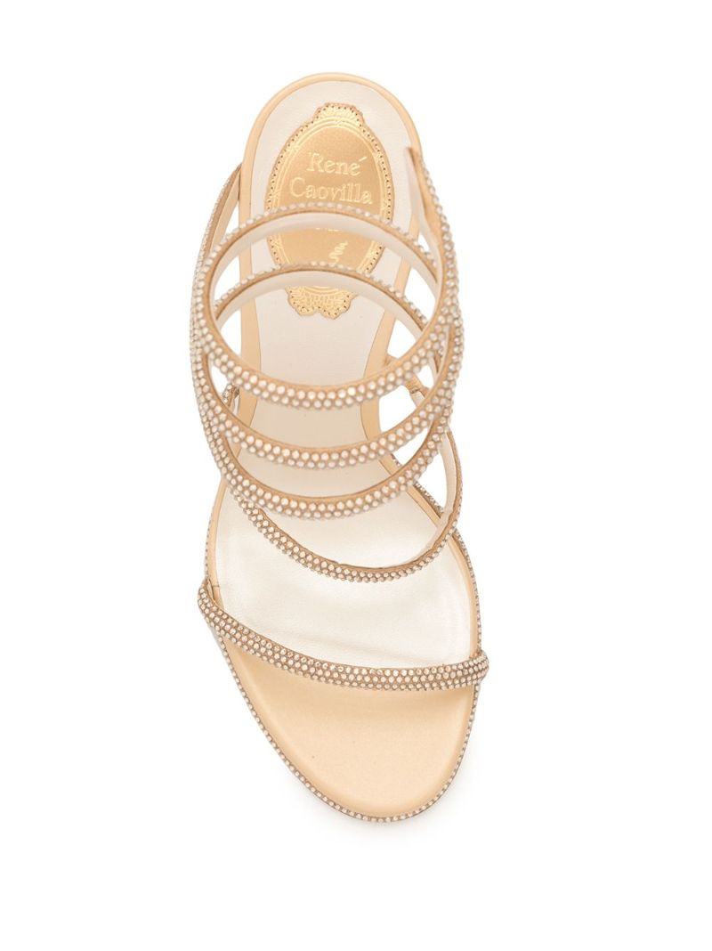 Neutral Cleo 115 Crystal Embellished Sandals