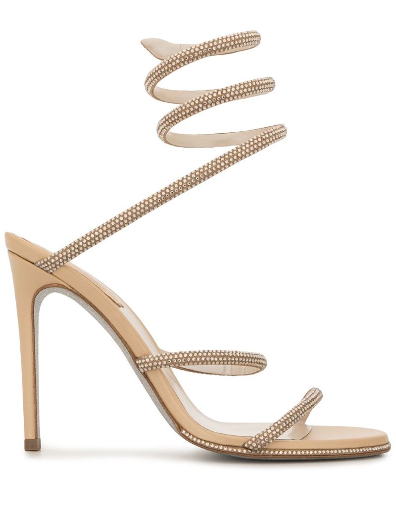 Neutral Cleo 115 Crystal Embellished Sandals