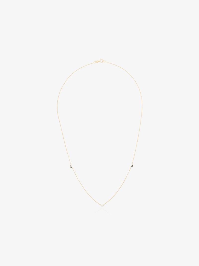 18k Yellow Gold Floating Diamond Necklace