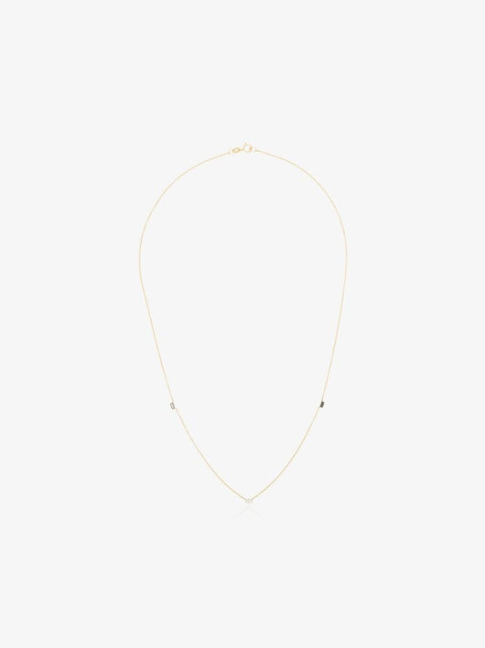 18k Yellow Gold Floating Diamond Necklace