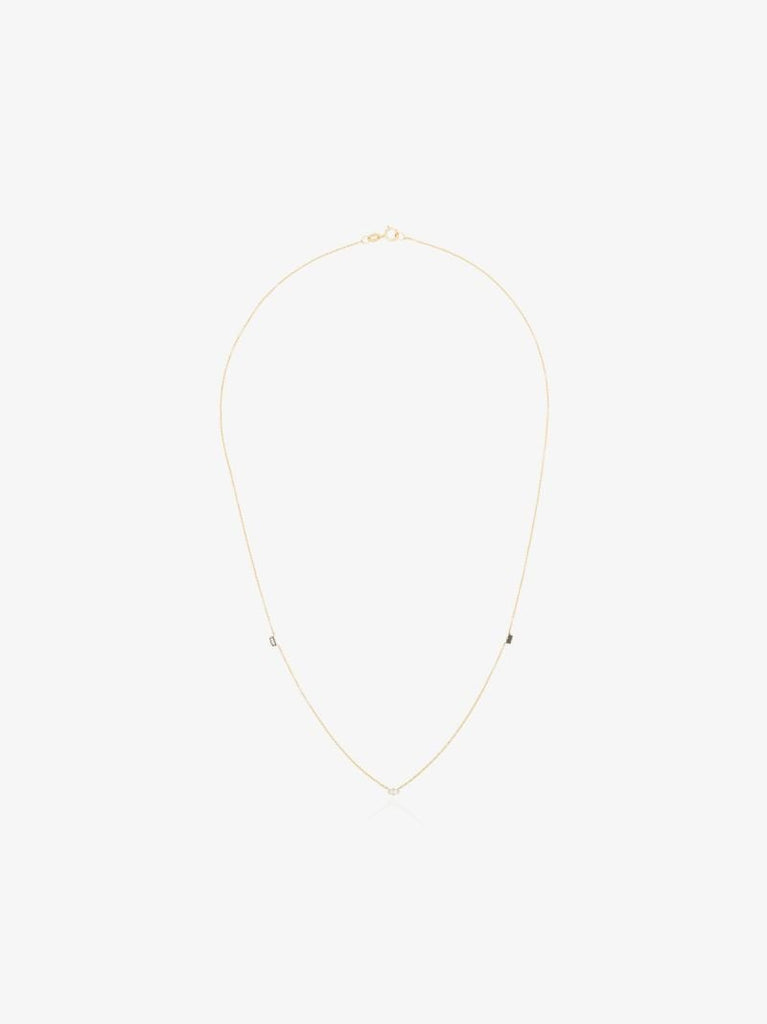 18k Yellow Gold Floating Diamond Necklace
