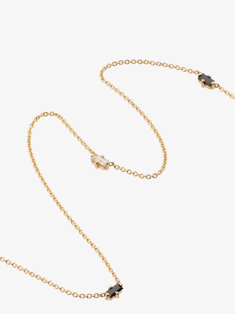 18k Yellow Gold Floating Diamond Necklace
