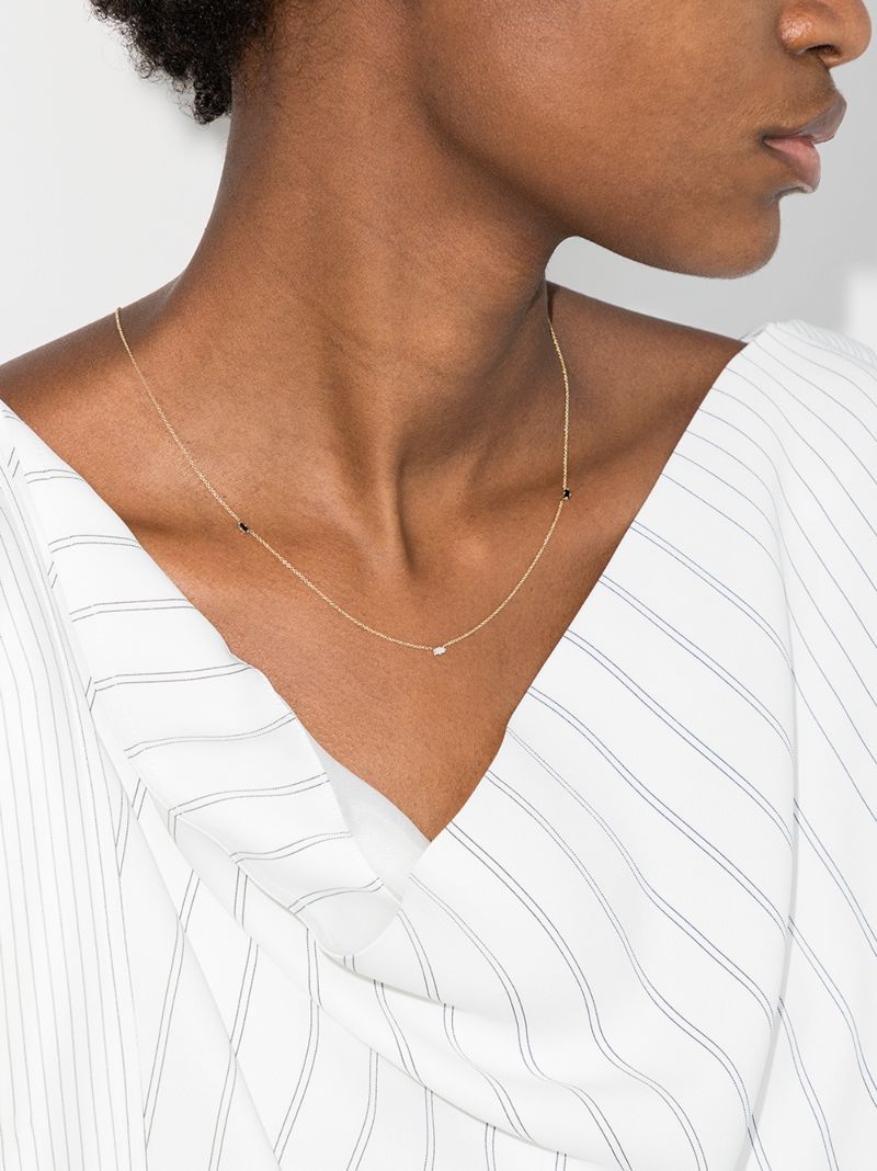 18k Yellow Gold Floating Diamond Necklace