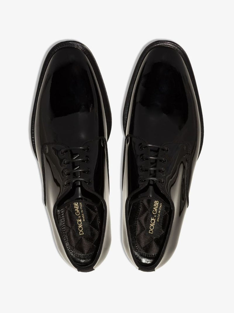 Black Patent Leather Derby Shoes