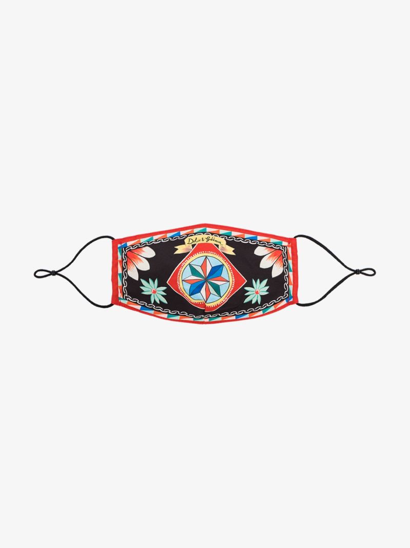 Multicoloured Carretto Print Face Mask
