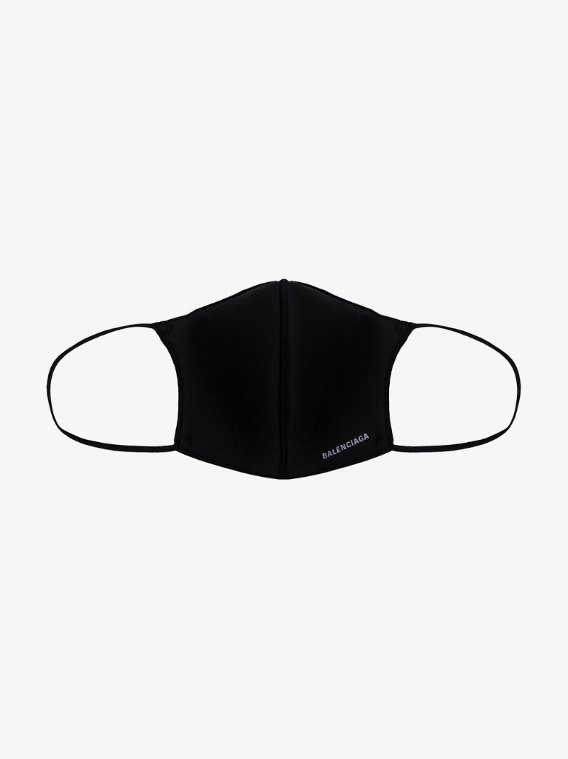 Black Logo Print Face Mask