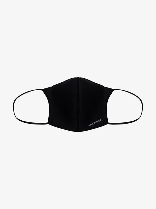 Black Logo Print Face Mask
