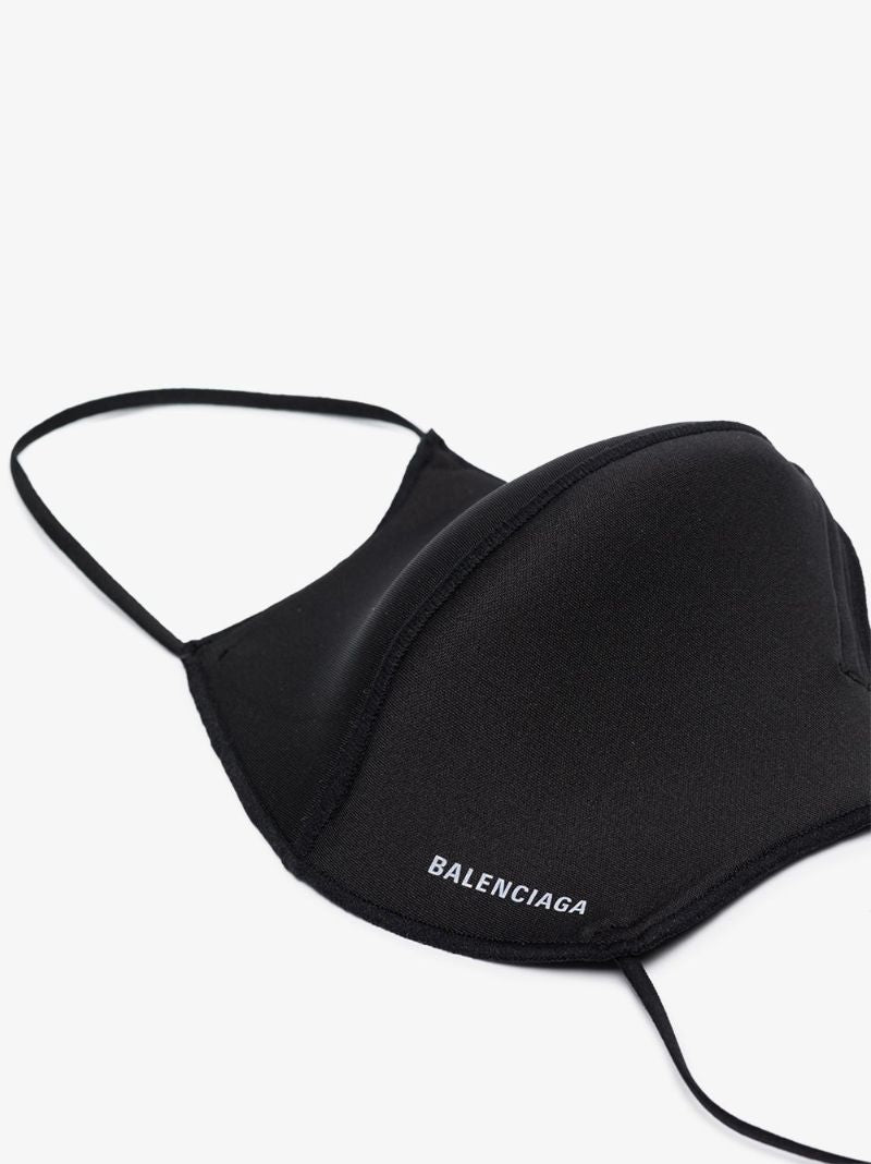 Black Logo Print Face Mask