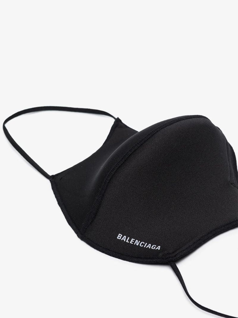 Black Logo Print Face Mask