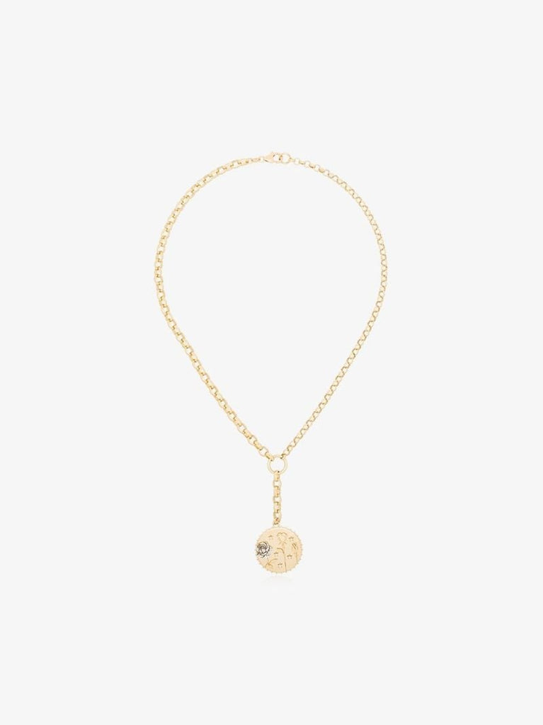 18k Yellow Gold Rose of the World Diamond Necklace