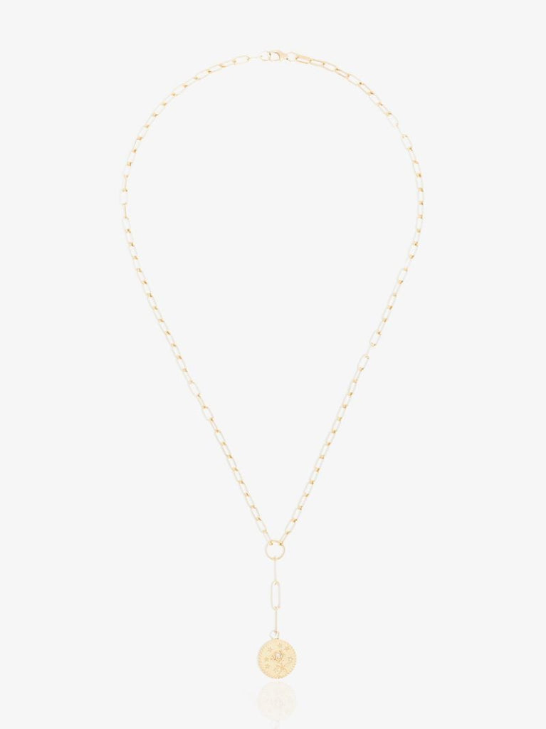 18k Yellow Gold Rose of the World Refined Clip Chain Diamond Necklace