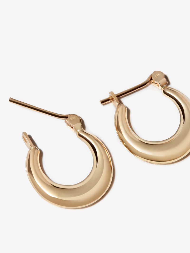 14k Yellow Gold Mini Pirate Hoop Earrings