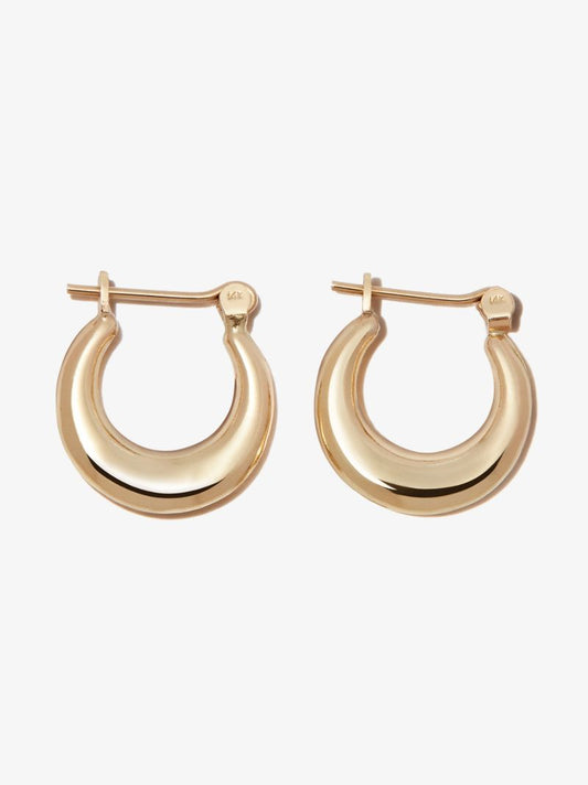 14k Yellow Gold Mini Pirate Hoop Earrings