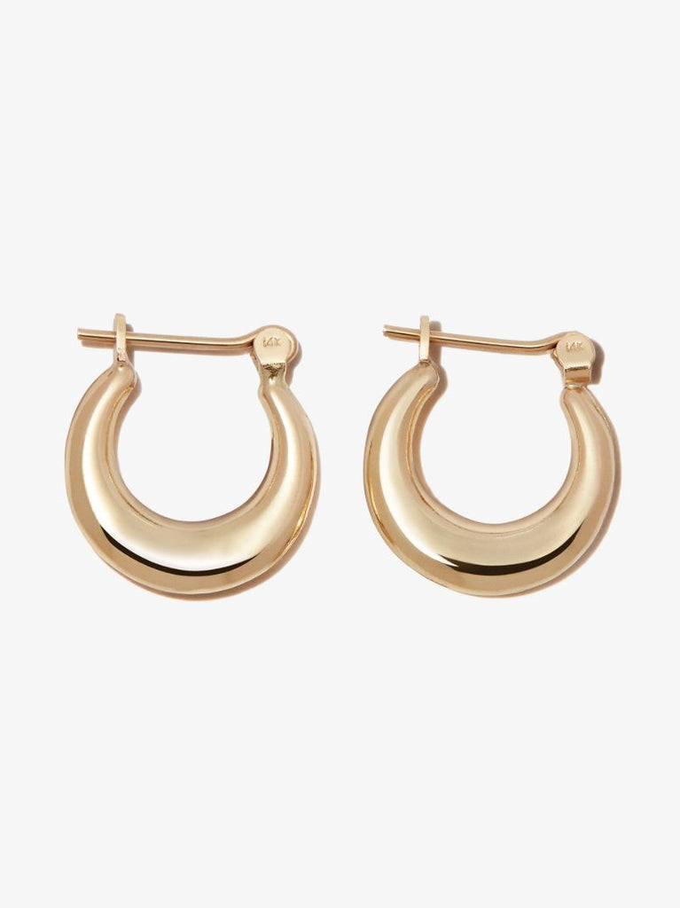 14k Yellow Gold Mini Pirate Hoop Earrings