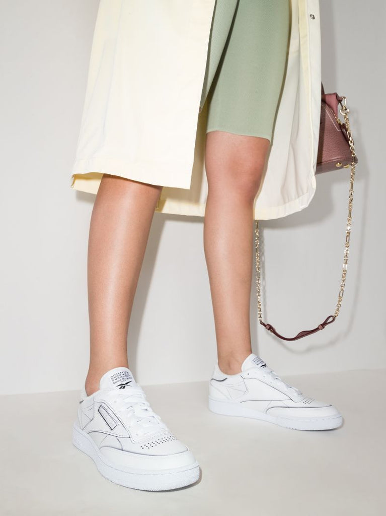 X Maison Margiela White Project 0 Club C Leather Sneakers