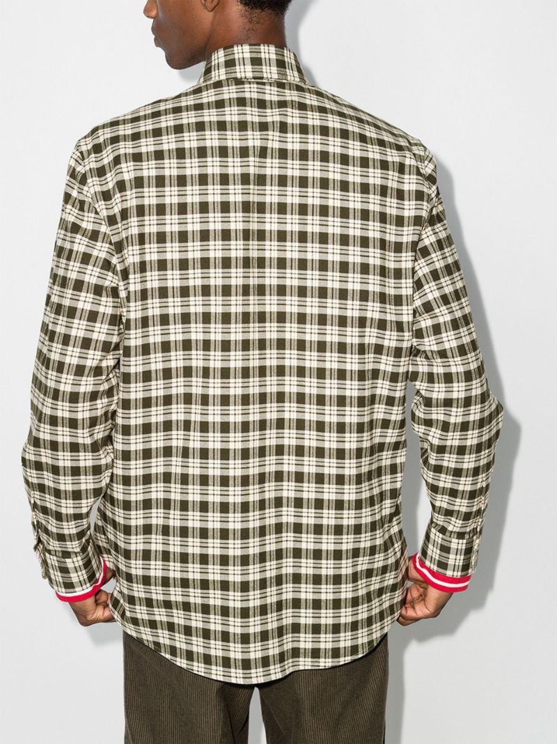 Embroidered Check Cotton Shirt