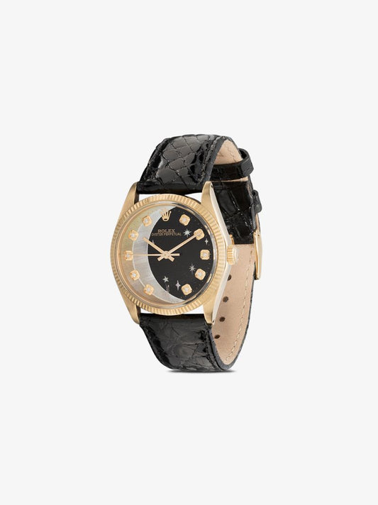 Reworked Vintage 14k Yellow Gold Rolex Oyster Perpetual Watch