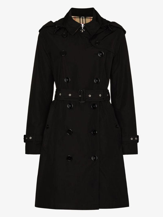 Black Kensington Hooded Trench Coat
