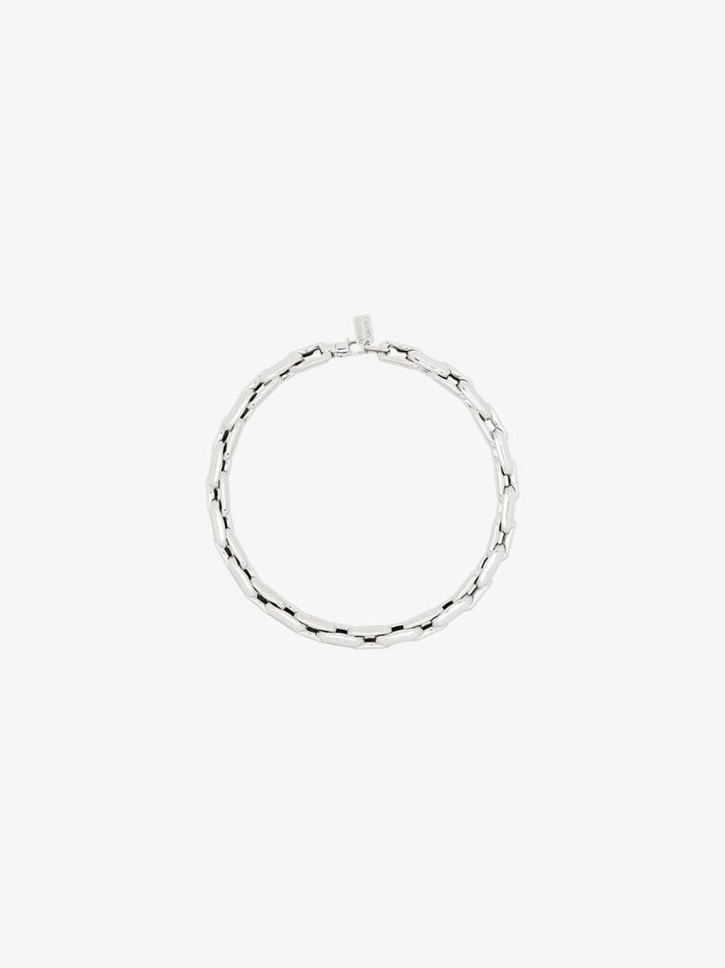 14k White Gold Medium Square Link Necklace
