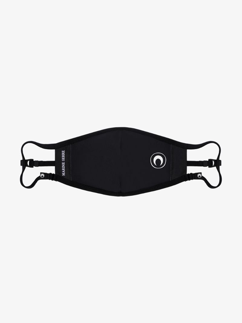 Black Crescent Moon Print Face Mask