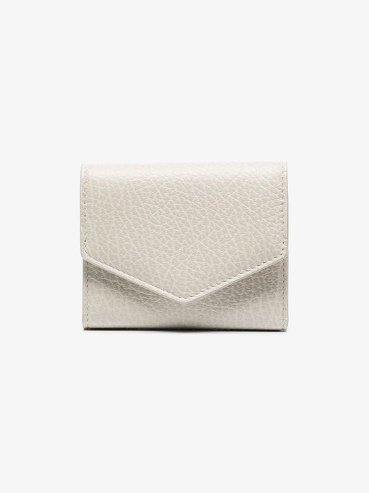 White Grained Leather Wallet