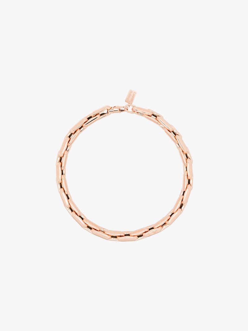 14k Rose Gold Medium Square Link Necklace