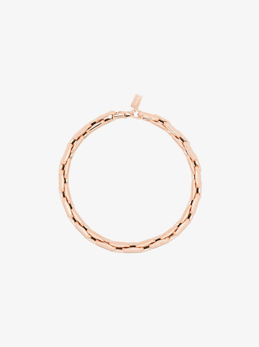 14k Rose Gold Medium Square Link Necklace