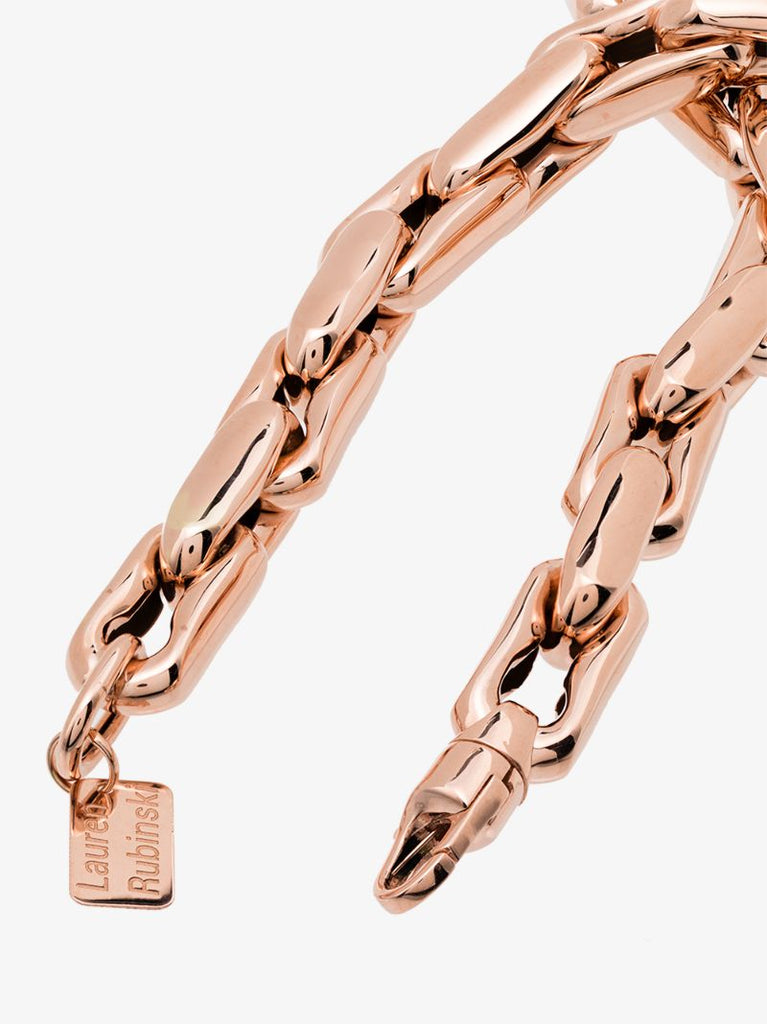 14k Rose Gold Medium Square Link Necklace