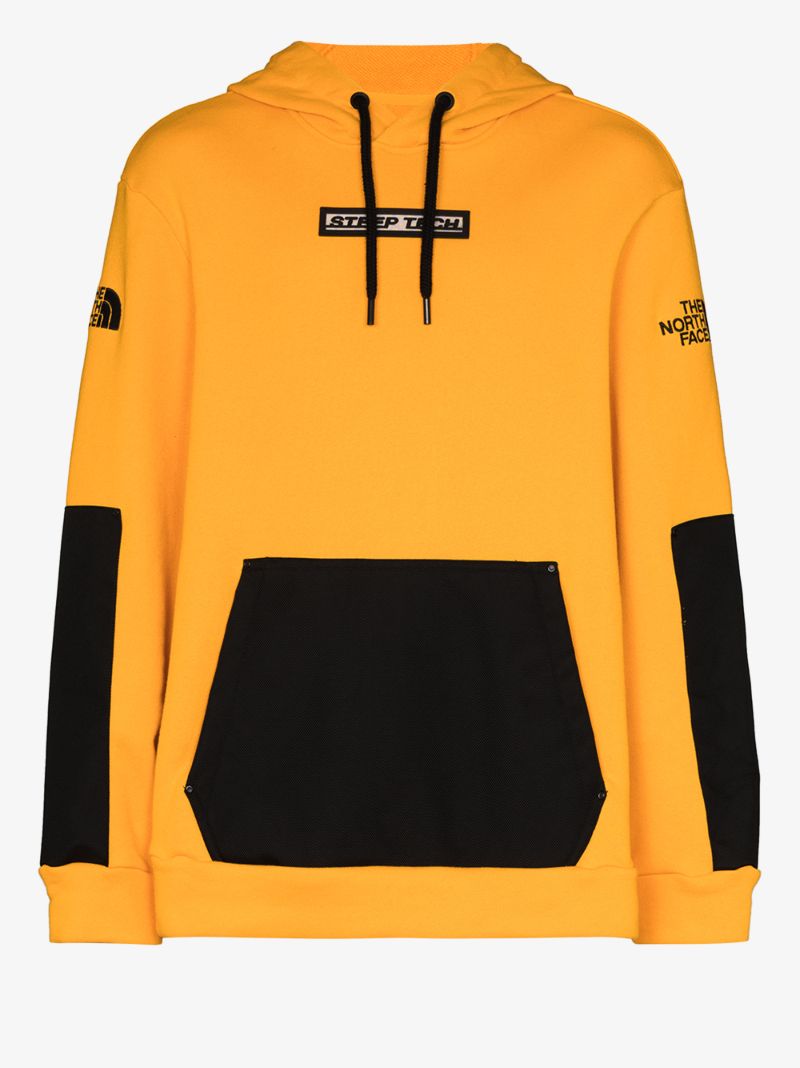 Yellow Chest Print Cotton Hoodie