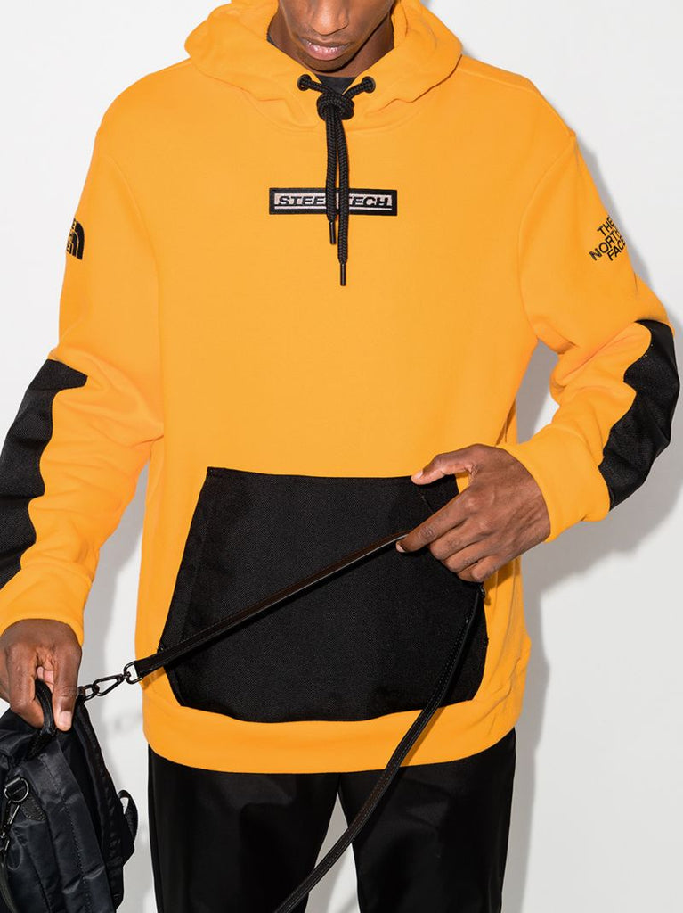 Yellow Chest Print Cotton Hoodie