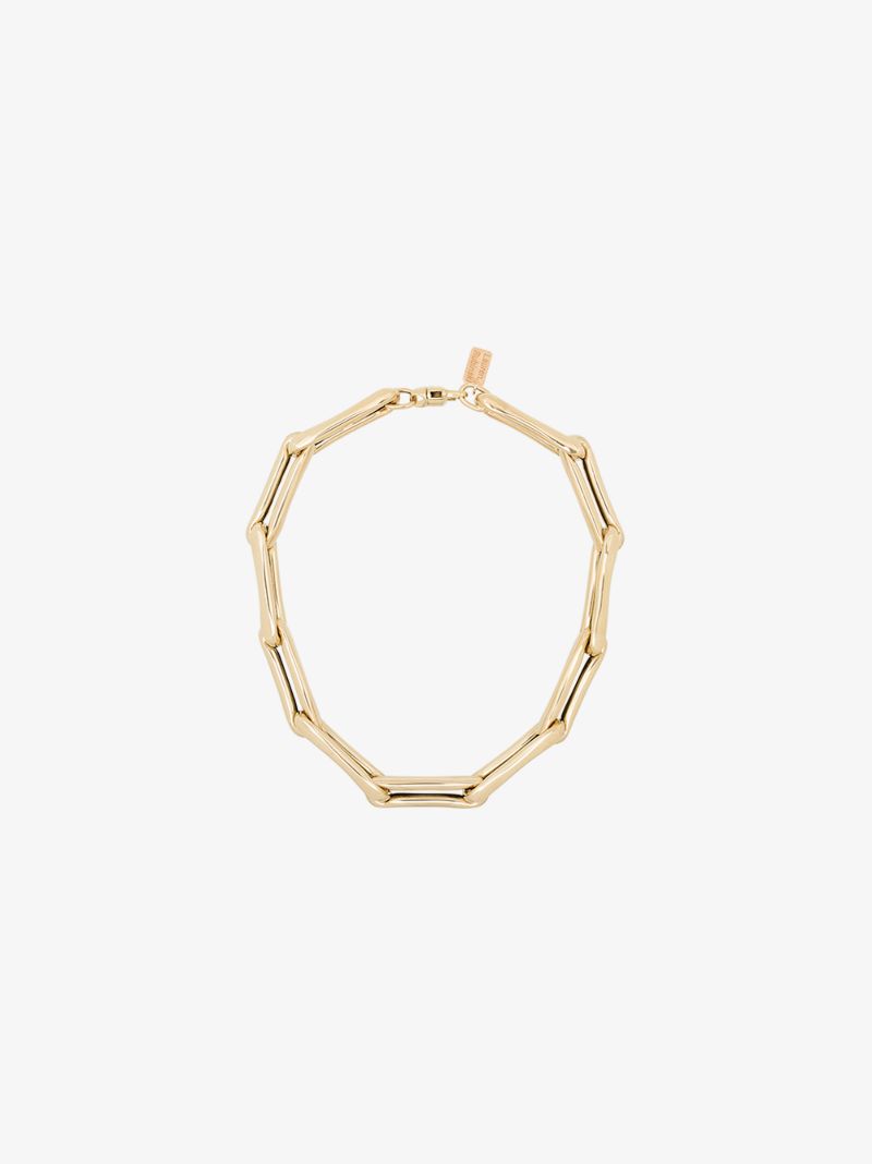 14k Yellow Gold Extra Large Square Link Necklace