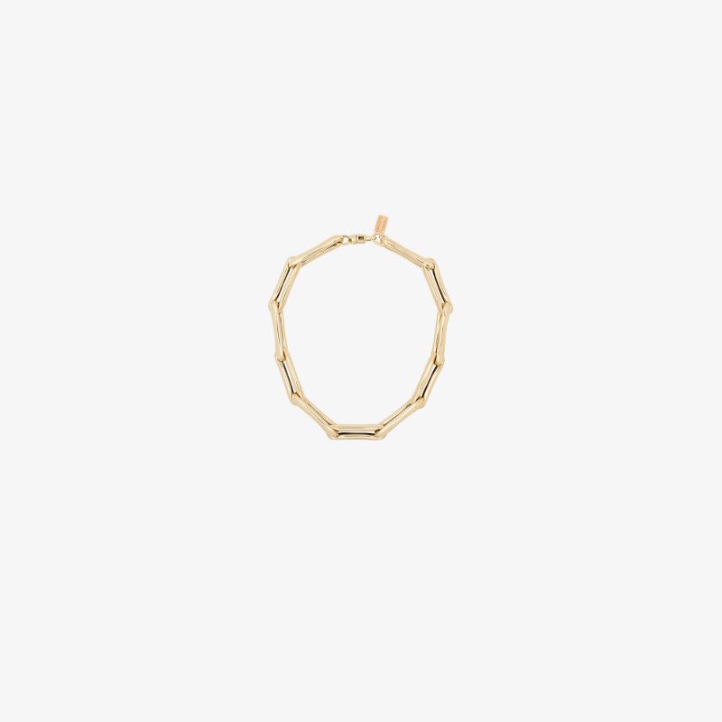 14k Yellow Gold Extra Large Square Link Necklace