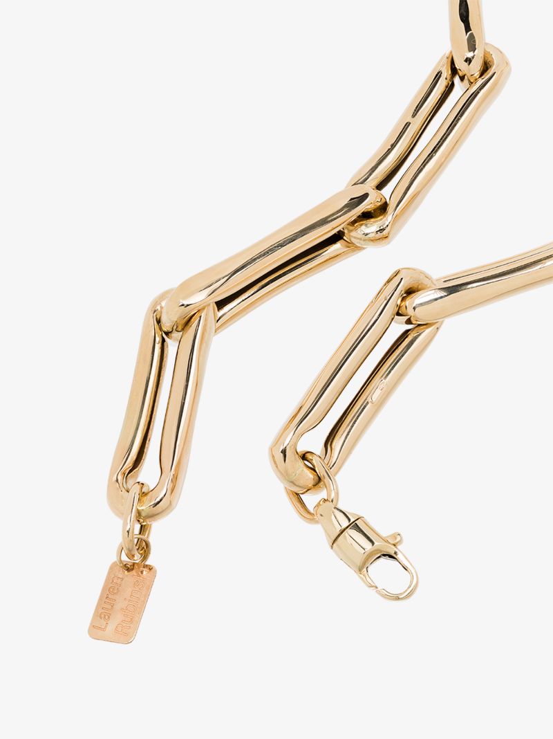 14k Yellow Gold Extra Large Square Link Necklace