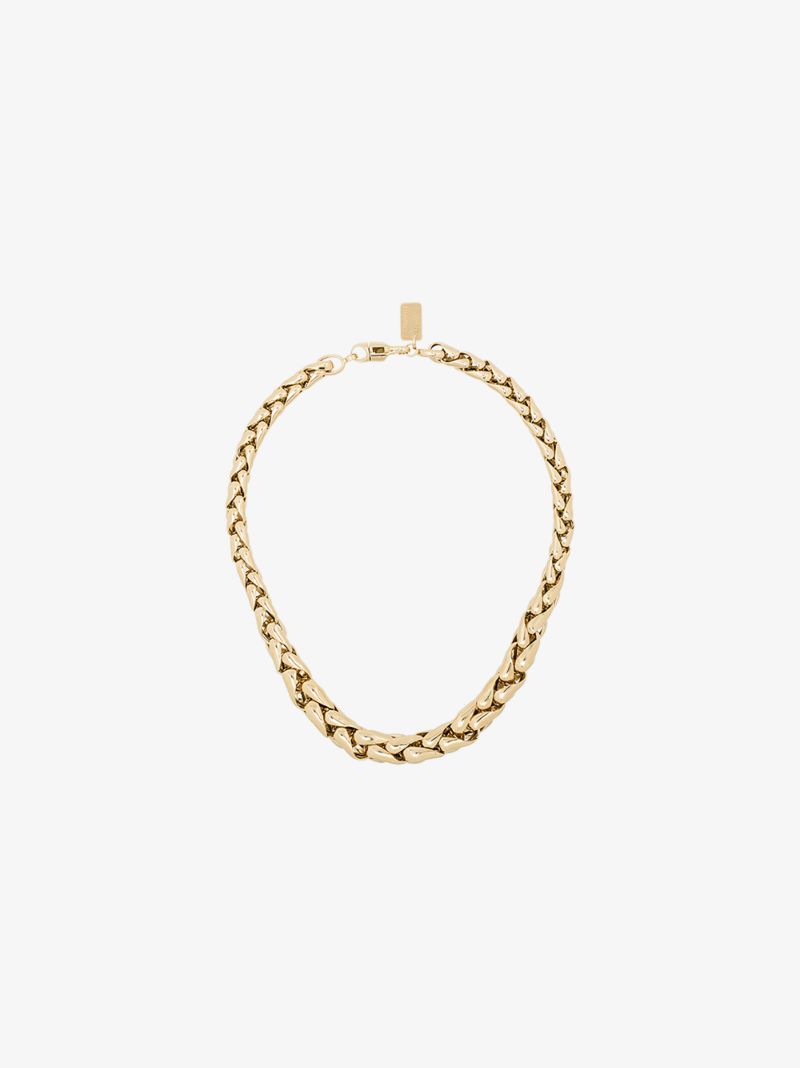14k Yellow Gold Small Wheaten Link Necklace