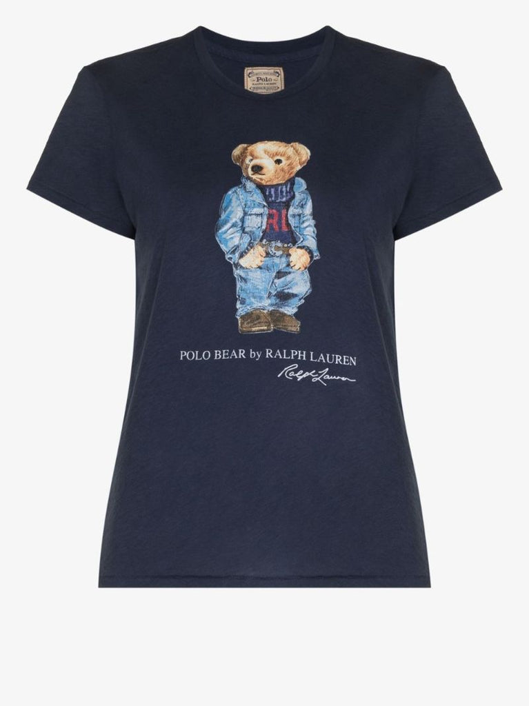 Denim Polo Bear Print T-shirt