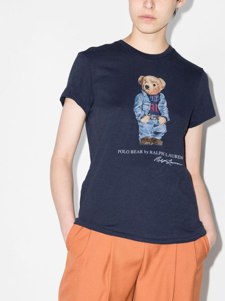 Denim Polo Bear Print T-shirt