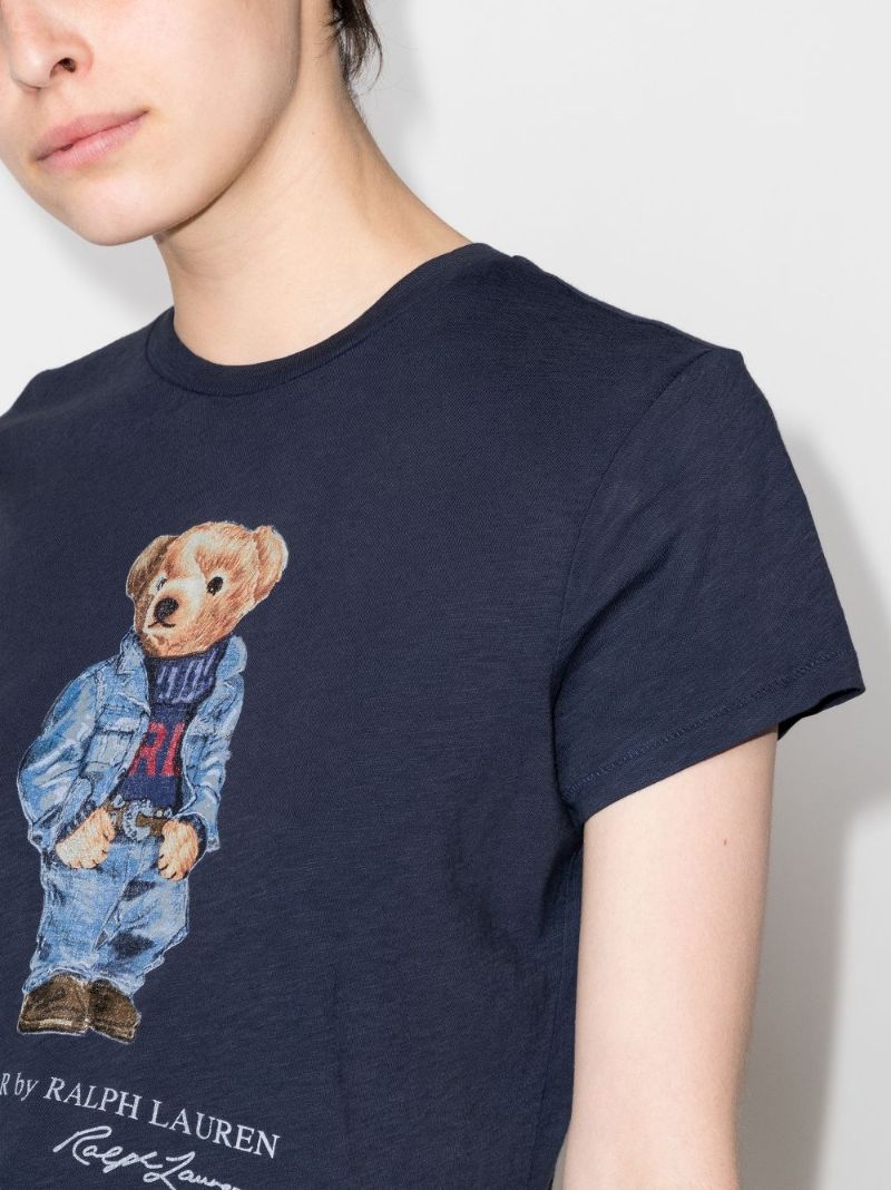 Denim Polo Bear Print T-shirt