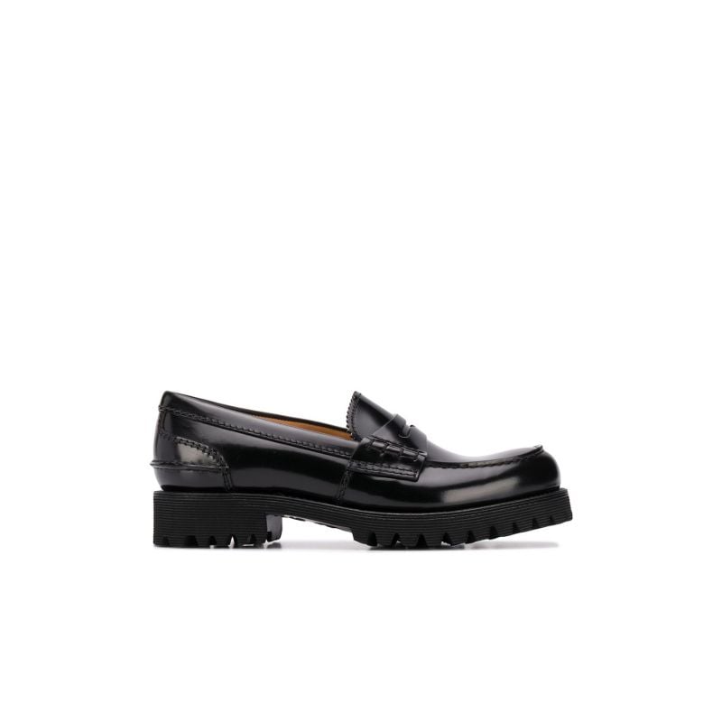 Black Cameron Leather Loafers