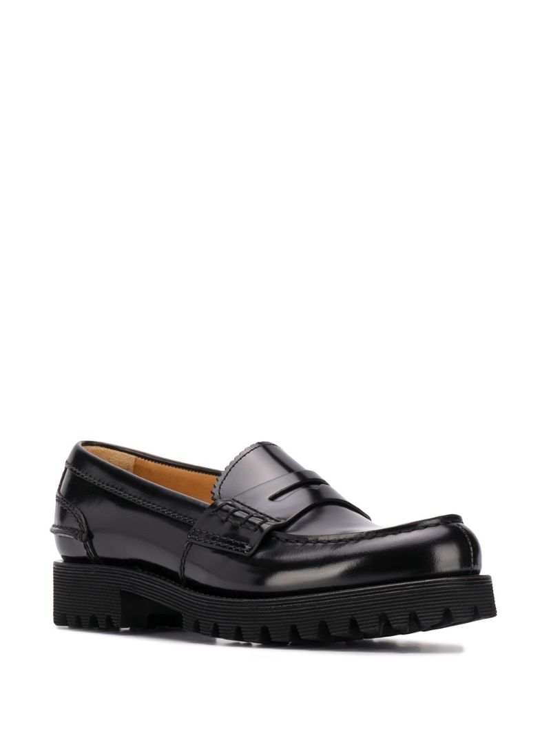 Black Cameron Leather Loafers